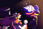 Rating: s
ID: 5660597
Date: 2025-06-22 14:59:41 -0400
Status: pending
Score: 2
ambiguous_gender animal_humanoid antennae_(anatomy) bell blush cat_humanoid clothing darkner deltarune dress electronics felid felid_humanoid feline feline_humanoid female for_a_head gloves group handwear hi_res humanoid jingle_bell machine male mammal mammal_humanoid mettaton_ex mew_mew_(undertale) necktie object_head robot screen screen_face screen_head sloshyyyy smile sparkles teeth television tenna_(deltarune) trio tv_head undertale_(series) post #5660597