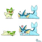 Rating: s
ID: 4975281
Date: 2024-08-09 19:28:44 -0400
Status: active
Score: 215
1:1 ambiguous_gender animated blue_body blush duo eeveelution exclamation_point eyes_closed feral fin fur generation_1_pokemon generation_9_pokemon green_body green_fur green_tail heart_symbol multicolored_body musical_note musical_symbol nintendo pokemon pokemon_(species) quadruped red_eyes short_playtime short_tail sploot sprigatito symbol tail tail_fin tail_motion tailwag thought_bubble tontaro vaporeon yellow_body post #4975281