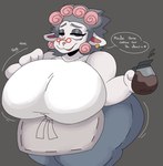Rating: s
ID: 3391850
Date: 2022-06-14 18:16:27 -0400
Status: active
Score: 121
anthro apron beverage beware_the_shadowcatcher big_breasts bottomwear bovid breasts brown_eyes caprine clothing coffee curlers denim denim_bottomwear denim_clothing dialogue ear_piercing elderly_female english_text eyewear female glasses grey_hair hair hair_curlers half-closed_eyes heart_symbol hi_res huge_breasts huge_hips huge_thighs jeans lewd_dorky looking_at_viewer mammal mature_anthro mature_female maude_(bts) narrowed_eyes obese onomatopoeia open_mouth overweight overweight_female pants piercing sheep slosh sloshing_breasts solo sound_effects speech_bubble text thick_thighs white_body wide_hips zed_technician_games post #3391850