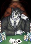 Rating: s
ID: 1195241
Date: 2017-04-19 22:38:30 -0400
Status: active
Score: 6
2016 5_fingers ace_of_spades anthro biped black_body black_fur canid canine card chair clothed clothing collared_shirt detailed dingding_(artist) dress_shirt fingers flush_(poker_hand) front_view fur furniture gloves handwear jack_of_spades jacket king_of_spades looking_at_viewer male mammal muscular muscular_anthro muscular_male necktie playing_card poker poker_chip queen_of_spades royal_flush shirt sitting smile solo stack standard_playing_card straight_(poker_hand) straight_flush ten_of_spades topwear white_body white_fur post #1195241