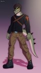 Rating: s
ID: 4266326
Date: 2023-09-01 00:00:58 -0400
Status: active
Score: 3
9:16 absurd_res alligatorid anthro beard boots bottomwear caiman cargo_pants cel_shading claws clothed clothing crocodilian demon facial_hair footwear green_body hi_res jacket kimero_kat male military_uniform pants reptile scalie shaded sharp_teeth shoes snout solo spikes tail teeth thick_tail topwear uniform yellow_eyes zadrack_haggot post #4266326