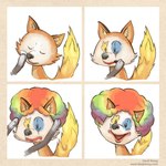 Rating: s
ID: 5130964
Date: 2024-10-21 20:42:39 -0400
Status: active
Score: 34
1:1 ambiguous_gender canid canine clown_makeup david_revoy duo eyes_closed feral firefox fox fur mammal meme mozilla mozilla_firefox_(character) multiple_scenes open_mouth open_smile putting_on_clown_makeup smile solo tail wig post #5130964