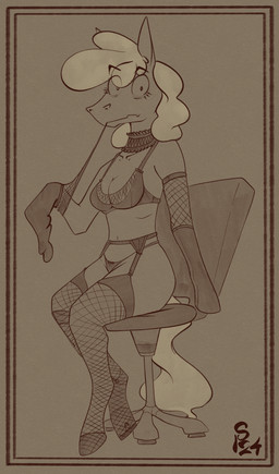 Rating: s
ID: 5066007
Date: 2024-09-22 00:10:16 -0400
Status: active
Score: 57
2024 anthro armwear breasts chair cleavage clothed clothing digital_media_(artwork) elbow_gloves equid equine female fishnet_clothing fishnet_legwear furniture garter_belt garter_straps gloves hair handwear hi_res horse legwear lingerie looking_at_viewer mammal mature_female mayor_joy panties prosthetic prosthetic_leg prosthetic_limb sheriff_hayseed simple_background sitting sketch solo stockings stray_prey tail topwear underwear post #5066007