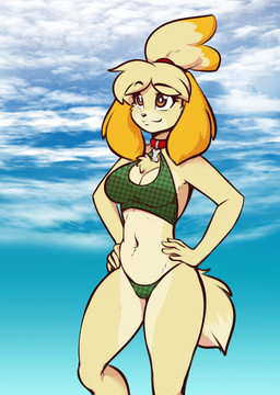 2017 absurd_res animal_crossing anthro bikini breasts brown_eyes canine chest_tuft cleavage clothed clothing collar day dog female fur hair hands_on_hips hi_res isabelle_(animal_crossing) mammal midriff navel nintendo outside scorpdk shih_tzu sky smile solo swimsuit tuft video_games wide_hips
Rating: Safe
Score: 4
User: ultragamer89
Date: August 18, 2017 2017 absurd_res animal_crossing anthro bikini breasts brown_eyes canine chest_tuft cleavage clothed clothing collar day dog female fur hair hands_on_hips hi_res isabelle_(animal_crossing) mammal midriff navel nintendo outside scorpdk shih_tzu sky smile solo swimsuit tuft video_games wide_hips
Rating: Safe
Score: 4
User: ultragamer89
Date: August 18, 2017