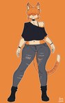 Rating: s
ID: 5593747
Date: 2025-05-23 21:17:41 -0400
Status: active
Score: 7
2025 5_fingers absurd_res aliasing anthro big_breasts binary_drawing black_boots black_bra black_choker black_clothing black_crop_top black_fingernails black_footwear black_jewelry black_nails black_necklace black_shirt black_topwear black_underwear blue_bottomwear blue_clothing blue_jeans blue_pants boots bottomwear bra bracelet breasts censor_bar chest_tuft choker closed_smile clothed clothing colored_nails crop_top dated denim denim_bottomwear denim_clothing digital_drawing_(artwork) digital_media_(artwork) dipstick_tail domestic_cat ear_piercing english_text feet felid feline felis female fingernails fingers flat_colors footwear full-length_portrait fur hair hair_over_eyes happy hi_res huge_breasts humanoid_hands inner_ear_fluff jeans jewelry justbirb mammal markings midriff mole_(marking) mouth_closed multicolored_body multicolored_fur nails navel navel_piercing necklace off_shoulder orange_background orange_body orange_fur orange_hair outline pants paprika_(justbirb) piercing pink_nose portrait shirt shoes signature simple_background smile snaggle_tooth solo spiked_bracelet spikes standing striped_body striped_fur stripes tail tail_markings tan_body tan_fur text thick_thighs topwear torn_bottomwear torn_clothing torn_jeans torn_pants tuft underwear white_outline post #5593747