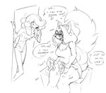 Rating: s
ID: 3902782
Date: 2023-03-01 16:41:28 -0500
Status: active
Score: 42
2023 anthro black_and_white blush blush_lines bottomwear breasts canid canine canis chest_tuft cleavage clothed clothing dialogue domestic_cat domestic_dog doorway duo english_text eyelashes eyewear felid feline felis female glasses hair half-closed_eyes hi_res inner_ear_fluff male mammal monochrome motion_lines narrowed_eyes navel open_mouth poogyl samoye_(poogyl) scar_(scarlettepixel) shorts sitting sketch slap slapping_self sound_effects standing tail text thick_thighs thigh_slap topless tuft wraps wrist_wraps post #3902782