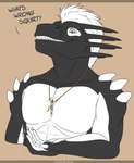 Rating: s
ID: 5552465
Date: 2025-05-06 07:05:20 -0400
Status: active
Score: 3
anthro arm_spikes biped black_body black_skin claws dialogue digital_drawing_(artwork) digital_media_(artwork) dragon duo english_text european_mythology fandroit finger_claws hair hi_res human humanoid_hands jewelry larger_anthro larger_male macro male mammal muscular muscular_anthro muscular_male mythological_creature mythological_scalie mythology necklace paws purple_eyes scalie shoulder_spikes sig_(me-havoc) simple_background size_difference smaller_human smaller_male smile solo_focus spikes spikes_(anatomy) text western_dragon white_hair post #5552465