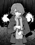 Rating: s
ID: 3883357
Date: 2023-02-19 19:59:48 -0500
Status: active
Score: 48
abstract_background akaharadou_akira ambiguous_form ambiguous_gender call_of_cthulhu clothed clothing debidebi_debiru demon duo front_view greyscale half-length_portrait head_horn hexagonal_grid hi_res horn human human_focus jacket mammal membrane_(anatomy) membranous_wings monochrome necktie nijisanji not_furry_focus oribiyo portrait shirt silhouette solo_focus spade_tail standing tail topwear vtuber wings post #3883357