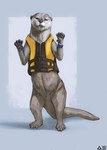 Rating: s
ID: 5344416
Date: 2025-02-01 10:53:55 -0500
Status: active
Score: 33
brown_body brown_fur cosmiclife featureless_crotch female feral fur hi_res life_jacket lifeguard looking_at_viewer mammal mustelid on_hind_legs otter simple_background smile smiling_at_viewer solo standing_upright yellow_eyes post #5344416