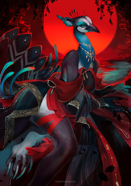 Rating: s
ID: 5654265
Date: 2025-06-19 19:45:34 -0400
Status: active
Score: 12
anthro avian barefoot beak biped bird black_beak black_body black_feathers blue_body blue_eyes blue_feathers bracelet breasts claws clothed clothing detailed detailed_background eyelashes feathered_crest feathers feet female female_anthro fully_clothed galliform half-closed_eyes head_crest iara_(kokopuff240) jewelry juliathedragoncat long_claws looking_at_viewer moon narrowed_eyes necklace night outside peafowl phasianid plant portrait pose reclining red_moon restricted_palette solo toe_claws water white_body white_feathers post #5654265