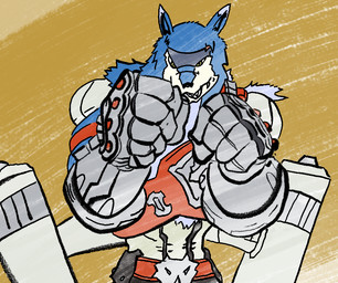 Rating: s
ID: 5332116
Date: 2025-01-26 14:12:19 -0500
Status: active
Score: 3
bandai_namco belt blue_body blue_fur canid canine canis cybernetic_hand cybernetics digimon digimon_(species) front_view fur jet_pack looking_at_viewer machgaogamon machine male mammal solo teyl'nir_(artist) visor wolf post #5332116