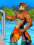 Rating: s
ID: 4975424
Date: 2024-08-09 20:35:23 -0400
Status: active
Score: 46
2024 abs anthro arm_tuft biceps blue_body blue_countershading blue_eyes blue_tail blurred_background canid canine canis climbing_ladder clothing countershading detailed_background digital_media_(artwork) digital_painting_(artwork) dripping ear_tuft elbow_tuft feralise fire flaming_hair flaming_tail fur fur_markings grin hair hand_on_hip hi_res kaniya long_tail male mammal markings multicolored_hair multicolored_tail muscular muscular_anthro muscular_male neck_tuft nipples orange_clothing orange_hair orange_swimming_trunks orange_swimwear orange_tail painting_(artwork) pecs pinup pool_ladder portrait pose pseudo_hair showing_teeth smile solo swimming_pool swimming_trunks swimwear tail tan_body tan_countershading tan_fur tan_markings three-quarter_portrait triceps tuft water watermark wet white_body wolf post #4975424