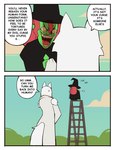 Rating: s
ID: 5548450
Date: 2025-05-04 12:42:05 -0400
Status: active
Score: 26
absurd_res anthro black_clothing black_dress bonnymama7 bottomwear canid canine canis clothing cloud comic day dialogue dress duo elphaba_(bonnymama7) english_text female fur furgonomic_bottomwear furgonomics green_body green_skin hair hat headgear headwear hi_res humanoid humanoid_pointy_ears larger_anthro larger_female long_hair magic_user mammal open_mouth outside pointy_ears red_hair sad sitting size_difference sky smile stairs standing tail text white_body white_clothing white_dress white_fur witch witch_hat wolf post #5548450