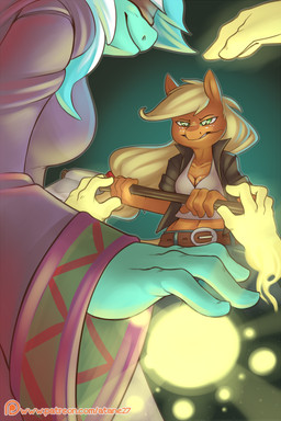 anthro applejack_(mlp) atane27 belt clothed clothing digital_media_(artwork) earth_pony equine female freckles friendship_is_magic hair hi_res holding_object holding_weapon horse long_hair mammal my_little_pony patreon pony weapon
Rating: Safe
Score: 7
User: lemongrab
Date: April 19, 2018 anthro applejack_(mlp) atane27 belt clothed clothing digital_media_(artwork) earth_pony equine female freckles friendship_is_magic hair hi_res holding_object holding_weapon horse long_hair mammal my_little_pony patreon pony weapon
Rating: Safe
Score: 7
User: lemongrab
Date: April 19, 2018