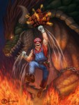 Rating: s
ID: 4177728
Date: 2023-07-18 02:51:21 -0400
Status: active
Score: 31
3:4 absurd_res anthro blue_clothing blue_overalls boots bowser chain clothing coin destroying_object dragon duo facial_hair fighting_pose fire fist footwear hat headgear headwear hi_res human jake_pleshe_art koopa male mammal mario mario_bros mario_calimocho muscular muscular_anthro muscular_male mustache mythological_creature mythological_scalie mythology nintendo overalls pose raised_arm raised_fist raised_hand red_clothing red_eyes red_hat red_headwear scalie shoes signature tattoo post #4177728