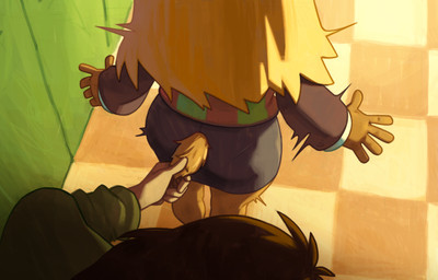 Rating: s
ID: 5616697
Date: 2025-06-02 15:24:55 -0400
Status: active
Score: 122
2025 absurd_res ambiguous_gender ambiguous_human anthro aoncyth blonde_hair brown_hair clothed clothed_ambiguous clothed_female clothing deer deltarune duo female female_anthro green_clothing green_shirt green_topwear hair hi_res high-angle_view human kris_(deltarune) leaning leaning_sideways mammal noelle_holiday panty_lines shirt surprise tail tail_grab topwear undertale_(series) post #5616697
