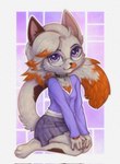 Rating: s
ID: 5335798
Date: 2025-01-28 07:42:51 -0500
Status: active
Score: 37
2025 4_fingers 4_toes anthro barefoot big_eyes biped black_collar black_eyebrows black_fingernails black_nails black_nose blouse bottomwear breasts brown_markings chest_markings closed_smile clothed clothed_anthro clothed_female clothing collar colored_nails digital_media_(artwork) dipstick_tail eyebrows eyewear feet felid feline female female_anthro fingernails fingers freckled_face freckles full-length_portrait fully_clothed fully_clothed_anthro fully_clothed_female fur fur_markings geometric_background glasses glistening glistening_eyes grey_eyewear grey_glasses hair heart_(marking) hi_res highlights_(coloring) kneeling leg_markings long_tail looking_at_viewer mammal markings medium_hair mouth_closed nails orange_highlights orange_markings orange_tail_tip pattern_bottomwear pattern_clothing pattern_skirt plaid plaid_bottomwear plaid_clothing plaid_skirt portrait pupils purple_background purple_blouse purple_clothing purple_eyes purple_pupils purple_shirt purple_topwear round_glasses seiza shirt simple_background sitting skirt small_breasts smile smiling_at_viewer solo tail tail_markings three-quarter_view toes topwear wearing_glasses whiskers white_background white_body white_fur white_hair white_sclera white_tail yshanii post #5335798
