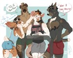 Rating: s
ID: 4757339
Date: 2024-05-02 14:33:47 -0400
Status: active
Score: 81
5:4 accessory anthro beau_(jnkyrd) beauceron blush blush_lines bottomwear canid canine canis clothing cropped_ears dialogue docked_tail dolphin_shorts domestic_dog english_text exercise facial_hair group hair headband headpat herding_dog hyena jnkyrd lagomorph leporid male male/male mammal murid murine muscular muscular_anthro muscular_male mustache nintendo nintendo_switch nipples pastoral_dog petting praise rabbit rat rodent rubbing_cheek rubbing_ear shirt shirtless short_hair short_tail shorts smile tail text topwear treadmill workout post #4757339