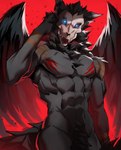 Rating: s
ID: 5546787
Date: 2025-05-03 18:12:36 -0400
Status: active
Score: 14
abs absurd_res anthro black_body black_fur bone digital_drawing_(artwork) digital_media_(artwork) feathered_wings feathers forked_tongue fur glowing glowing_eyes hi_res long_tongue looking_at_viewer male muscular muscular_male portrait pubes red_background simple_background skull skull_head skulldog_(species) solo standing tail tongue whymete wings post #5546787
