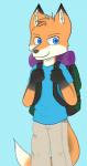 Rating: s
ID: 1240430
Date: 2017-06-11 17:24:36 -0400
Status: active
Score: 1
4_fingers anthro backpack big_head black_body black_fur blue_background blue_clothing blue_eyes blue_shirt blue_topwear born2lose12 bottomwear canid canine clothed clothing dipstick_ears dipstick_tail ear_markings eric_m_deal fingers fox front_view fully_clothed fur gloves_(marking) hair hi_res inner_ear_fluff looking_at_viewer male mammal markings multicolored_ears multicolored_tail orange_body orange_fur orange_hair pants polar_and_vulpie_saga portrait shirt short_hair simple_background smile solo standing t-shirt tail tail_markings three-quarter_portrait topwear tuft vulpie_vivixen white_body white_fur post #1240430