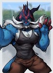 Rating: s
ID: 5114014
Date: 2024-10-14 10:04:32 -0400
Status: active
Score: 20
abs absurd_res anthro anthrofied armor beard big_chest black_clothing blue_body blue_fur bottomwear clothed clothing facial_hair fangs fur generation_8_pokemon gesture hair hand_gesture hatching_(art) headgear helmet hi_res hisuian_form hisuian_samurott jwbash looking_at_viewer male melee_weapon muscular muscular_anthro muscular_arms muscular_male mustache nintendo one_eye_closed pecs phone_view pokemon pokemon_(species) pokemorph red_nose regional_form_(pokemon) shaded shirt shorts solo spiked_armor spiked_helmet spikes sword taking_picture taking_selfie tank_top teeth topwear v_sign weapon white_beard white_facial_hair white_hair white_mustache wink winking_at_viewer yellow_eyes post #5114014