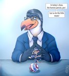 Rating: s
ID: 5037230
Date: 2024-09-08 11:59:49 -0400
Status: active
Score: 26
anthro avian ball bastionshadowpaw beak biped bird clothed clothing duo english_text eyewear glasses hat headgear headwear hi_res john_oliver male mammal mouse murid murine necktie rodent size_difference tail text toucan post #5037230