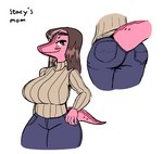 Rating: s
ID: 3321653
Date: 2022-05-07 17:27:26 -0400
Status: active
Score: 42
anthro big_breasts big_butt breasts brown_hair butt cavemanon_studios clothed clothing curvy_figure dinosaur female goodbye_volcano_high hair long_hair looking_at_viewer low_res mature_female orange_bongo pink_body pink_eyes pink_skin prehistoric_species rear_view reptile scalie short_tail simple_background snoot_game solo stacy's_mom_(gvh) sweater tail topwear wide_hips post #3321653