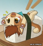 Rating: s
ID: 360788
Date: 2013-08-05 11:08:54 -0400
Status: active
Score: 10
ambiguous_gender anthro blush chibi domestic_cat felid feline felis food happy kevin_(disambiguation) mammal micro on_food solo sushi yuniwolfsky post #360788