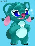 Rating: s
ID: 5122652
Date: 2024-10-18 00:19:53 -0400
Status: active
Score: 3
2_fingers 3:4 3_toes alien ambiguous_gender antennae_(anatomy) anthro artist_name biped blue_background blue_eyes chest_tuft claws digital_drawing_(artwork) digital_media_(artwork) dipstick_antennae disney experiment_(lilo_and_stitch) eyelashes fan_character feet fingers lilo_and_stitch multicolored_antennae open_mouth open_smile pink_nose pink_tongue psychedelic-lemur simple_background smile solo sparkles standing text toe_claws toes tongue tuft woowoo_(sketch-lampoon) post #5122652