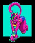 Rating: s
ID: 1152953
Date: 2017-03-02 22:05:45 -0500
Status: active
Score: 2
all_fours anthro clothed clothing eyebrow_piercing facial_piercing felid female hair hi_res julicat mammal multicolored_hair piercing rainbow_hair smile solo post #1152953