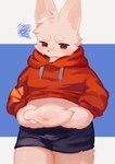 Rating: s
ID: 5598406
Date: 2025-05-25 21:05:05 -0400
Status: active
Score: 18
absurd_res anthro aru7g belly_focus belly_grab black_nose blue_bottomwear blue_clothing blue_shorts blush blush_lines bottomwear bulge clothed clothing clothing_lift eyebrows fur hi_res hoodie hoodie_lift long_sleeves looking_down male mammal navel red_clothing red_eyes red_hoodie red_topwear shorts simple_background slightly_chubby solo topwear white_body white_fur post #5598406