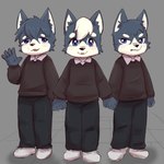 Rating: s
ID: 5358424
Date: 2025-02-07 22:14:01 -0500
Status: active
Score: 30
1:1 2025 5_fingers annoyed anthro black_bottomwear black_clothing black_pants blue_body blue_eyes blue_fur blue_hair blush bottomwear brother_(lore) brothers_(lore) brown_clothing brown_sweater brown_topwear canid canine canis clothing domestic_dog english_description eyebrows fingers fist footwear fur gesture group hair half-closed_eyes hand_holding happy hi_res ichi_inukai japanese_description looking_at_viewer male mammal narrowed_eyes nino_inukai open_mouth pants pustcat_vanie san_inukai sibling_(lore) sweater topwear trio triplets_(lore) waving waving_at_viewer white_body white_clothing white_footwear white_fur white_hair young young_anthro young_male post #5358424