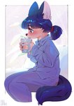 Rating: s
ID: 3534238
Date: 2022-08-28 20:55:22 -0400
Status: active
Score: 28
2020 anthro aruurara black_nose blue_ears blue_hair blue_tail blush brown_eyes canid canine cheek_tuft claws clothing facial_tuft female finger_claws fur hair hi_res hot_drink inner_ear_fluff kemono mammal meme_(aruurara) pajamas ponytail side_view sitting solo steam tail tan_body tan_fur tuft young young_female post #3534238