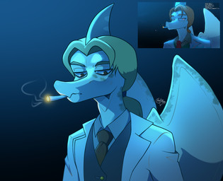 Rating: s
ID: 5674639
Date: 2025-06-29 02:11:48 -0400
Status: pending
Score: 6
absurd_res anthro artist_name biped blonde_hair blue_theme brown_eyes bust_portrait cavemanon_studios cigarette cigarette_in_mouth clothed clothed_anthro clothed_male clothing colored frown gradient_background hair half-closed_eyes hi_res i_wani_hug_that_gator iadakan long_hair looking_aside looking_down male marilyn-toxic narrowed_eyes necktie object_in_mouth ponytail portrait prehistoric_species pterodactylus pterosaur reference_image reptile scales scalie serious serious_face simple_background smoke smoking smoking_cigarette solo suit_jacket tan_body tan_scales text wings post #5674639