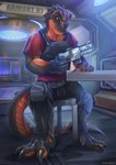Rating: s
ID: 3601645
Date: 2022-10-02 12:59:30 -0400
Status: active
Score: 29
2019 angry anthro armor armory biped bulletproof_vest ceratosaurid ceratosaurus clothed clothing digital_media_(artwork) dinosaur drakainadawn fingerless_gloves futuristic futuristic_gun gloves grim_(grimsaurus) gun handgun handwear hi_res knee_pads male pistol prehistoric_species ranged_weapon reptile scalie science_fiction sign sitting solo spacecraft text theropod vehicle weapon post #3601645