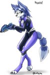 Rating: s
ID: 4194388
Date: 2023-07-26 10:14:40 -0400
Status: active
Score: 32
2:3 absurd_res anthro belt blue_body blue_fur canid canine clothing female fox fur gem green_eyes gun hi_res krystal_(star_fox) laspyke latex latex_clothing latex_skinsuit mammal markings nintendo purple_clothing purple_suit ranged_weapon ring_(marking) ringed_tail rubber_clothing serious simple_background skinsuit solo spacesuit star_fox striped_markings striped_tail stripes suit tail tail_markings tight_clothing weapon white_background white_body white_fur worried worried_look post #4194388