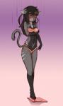 Rating: s
ID: 1334474
Date: 2017-09-20 00:00:15 -0400
Status: active
Score: 22
absurd_res anthro biped black_hair blush breasts clothing domestic_cat eyelashes felid feline felis female fruitbloodmilkshake fur gloves_(marking) gradient_background grey_body grey_fur hair hi_res leg_markings long_hair mammal markings midriff navel pupils red_eyes simple_background slit_pupils socks_(marking) solo underwear post #1334474