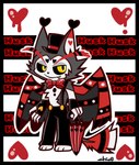 Rating: s
ID: 4805924
Date: 2024-05-25 07:56:37 -0400
Status: active
Score: 10
absurd_res anthro character_name chico clothed clothing demon domestic_cat dripping_heart feathered_wings feathers felid feline felis hat hazbin_hotel headgear headwear hi_res husk_(hazbin_hotel) male mammal smile solo suspenders text umbrella wings post #4805924