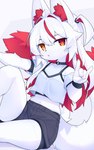 Rating: s
ID: 5338874
Date: 2025-01-29 17:33:17 -0500
Status: active
Score: 120
2024 2_tails absurd_res accessory alternate_version_at_source anthro blep blush blush_lines bottomwear breasts canid canine choker clothed clothing devil-vox digital_media_(artwork) female female_anthro fluffy fox fox_shadow_puppet fur gesture hair hair_accessory hair_tie heterochromia hi_res jewelry kemono knia_(devil-vox) looking_at_viewer mammal midriff multi_tail navel necklace open_mouth red_eyes shorts small_breasts solo tail tongue tongue_out yellow_eyes post #5338874