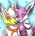 Rating: s
ID: 5601289
Date: 2025-05-27 00:35:18 -0400
Status: active
Score: 1
2008 ambiguous_gender anthro black_body black_eyebrows black_fur black_nose blep blondefoxy blue_background brown_eyes bust_portrait canid canine canis coyote digital_media_(artwork) duo eyebrows eyelashes fox fur green_eyes head_tuft kerchief looking_at_viewer lucky_(blondefoxy) mammal marker_(artwork) mixed_media neckerchief neckwear orange_kerchief orange_neckerchief pen_(artwork) pink_body pink_fur pink_tongue portrait shaded simple_background smile smile_lines smiling_at_viewer snout tongue tongue_out traditional_media_(artwork) tuft white_body white_fur yellow_body yellow_fur post #5601289