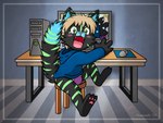 Rating: s
ID: 4418718
Date: 2023-11-16 17:39:40 -0500
Status: active
Score: 12
4:3 anthro black_body black_fur bottomless briefs clothed clothing computer electronics embarrassed felid feline fur green_eyes green_markings hasbro hoodie koneko_binx_shadowpaw male mammal markings my_little_pony non_nude open_mouth pantherine solo tiger topwear underwear veemonsito post #4418718