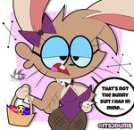 Rating: s
ID: 5541534
Date: 2025-05-01 10:32:32 -0400
Status: active
Score: 7
2025 anthro black_eyes bow_ribbon breasts brown_body bunny_costume cleavage clothed clothing costume dialogue digital_media_(artwork) easter easter_egg egg english_text eyelashes eyewear female fishnet_clothing fishnet_legwear glasses googie_aesthetic hi_res holidays jdone lagomorph legwear leotard leporid mammal rabbit sarena_(jdone) simple_background solo tail text whiskers post #5541534