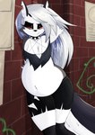 Rating: s
ID: 4266848
Date: 2023-09-01 10:54:34 -0400
Status: active
Score: 104
2023 5_fingers absurd_res anthro belly big_belly big_breasts bottomwear breasts canid canid_demon canine cleavage clothed clothing collar demon ear_piercing eyebrow_piercing facial_piercing female fingerless_gloves fingers fur gloves grey_body grey_fur grey_hair hair hand_behind_head hand_on_leg hand_on_own_leg hand_on_own_thigh hand_on_thigh handwear hellhound helluva_boss hi_res leaning legwear long_hair loona_(helluva_boss) mammal midriff multicolored_body multicolored_fur mythological_canine mythological_creature mythology narrowed_eyes piercing portrait pregnant pregnant_anthro pregnant_female red_sclera shorts solo spiked_collar spikes standing stockings thigh_highs three-quarter_portrait topwear two_tone_body two_tone_fur vale-city white_body white_eyes white_fur post #4266848