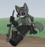 Rating: s
ID: 5464078
Date: 2025-03-29 14:11:13 -0400
Status: active
Score: 9
anthro apron black_apron black_body black_clothing black_sclera boots canid carbine_wolf clothing footwear full-length_portrait gloves grin handwear hi_res holding_object holding_ranged_weapon holding_weapon latex latex_apron latex_boots latex_clothing latex_footwear latex_gloves latex_handwear living_machine looking_at_viewer machine male mammal mecha_musuko portrait purple_eyes ranged_weapon robot_anthro sharp_teeth shoes sitting sitting_on_ground smile solo t-80_(tank) teeth three-quarter_view weapon post #5464078