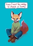 Rating: s
ID: 4737367
Date: 2024-04-22 21:28:31 -0400
Status: active
Score: 55
2024 4_toes absurd_res anthro avicii barefoot blue_background blue_eyes bottomwear canid canine clothing color_fox digital_media_(artwork) digital_painting_(artwork) english_text feet fingers fox full-length_portrait fur green_clothing green_sweater green_topwear hi_res looking_at_viewer lyrics male mammal orange_body orange_fur painting_(artwork) pants portrait serious shaded simple_background sitting solo sweater tail text toes topwear waiting_for_love_(avicii_song) post #4737367