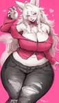 Rating: s
ID: 5616612
Date: 2025-06-02 14:34:57 -0400
Status: active
Score: 128
2025 anthro belly big_breasts black_nose blue_eyes bottomwear breasts canid canine canis cattleya_mari chest_tuft cleavage clothed clothing colored_nails digital_drawing_(artwork) digital_media_(artwork) eyebrow_through_hair eyebrows fangs female fur hair heart_symbol heterochromia hi_res huge_hips huge_thighs humanoid kemono leash lips long_hair long_tail looking_at_viewer mammal nails no_underwear open_mouth oversized_clothing pink_clothing pink_eyes portrait shaded signature simple_background solo suurin_2 sweater tail teeth thick_thighs topwear torn_clothing translucent translucent_hair tuft white_body white_fur white_hair wide_hips wolf zipper post #5616612