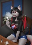 Rating: s
ID: 2252272
Date: 2020-05-11 14:08:20 -0400
Status: active
Score: 7
absurd_res black_claws black_hair black_nails bottomwear canid canid_demon canine canis claws clothing colored_nails demon fangs fur grey_body grey_ears grey_fur grey_tail hair hellhound hi_res lighter lol_comments mammal membrane_(anatomy) membranous_wings methamphetamine mythological_canine mythological_creature mythology nails pipe red_eyes red_wings shorts smoke smoking solo tail teeth tongue wings wolf wolfette_(wolfetteplays) zuzana_duyen2 post #2252272