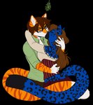 Rating: s
ID: 3049068
Date: 2021-11-29 03:27:17 -0500
Status: active
Score: 15
2021 alpha_channel anthro anthro_on_anthro black_eyewear black_glasses blue_body blue_fur breasts clothed clothing countershading digital_media_(artwork) domestic_cat duo eyes_closed eyewear felcat_(character) felid feline felis female fur glasses hi_res hug kiss_on_lips kissing kissing_bough kittydee leopard leopard_spots male male/female mammal mistletoe orange_body orange_fur pantherine plant raj_(felcat) simple_background spots striped_body striped_fur stripes transparent_background unsigned post #3049068