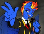 Rating: s
ID: 5611813
Date: 2025-05-31 15:18:18 -0400
Status: active
Score: 0
2025 airfly-pony anthro blue_body blue_eyes blue_fur clothing digital_media_(artwork) electronics equid equine fangs fur lobotomy_corporation male mammal microphone mythological_creature mythological_equine mythology necktie open_mouth pegasus project_moon smile solo teeth wing_hurricane wings post #5611813