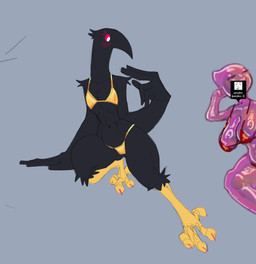 Rating: s
ID: 5681764
Date: 2025-07-02 11:03:33 -0400
Status: active
Score: 20
2025 anthro arm_tuft avian beak big_beak big_breasts big_hands bikini biped bird black_body black_feathers blush blush_lines breasts chest_tuft clothing corvid corvus_(genus) crow digital_media_(artwork) digitigrade drawpile_(artwork) duo eyelashes feathers feet female flat_chested front_view gold_bikini goo_creature head_tuft huge_hands huge_hips long_eyelashes long_neck looking_aside looking_at_another navel non-mammal_navel oscine passerine pepper_(proxicute) pink_body pink_sclera pink_talons proxicute red_bikini red_clothing red_swimwear shoulder_tuft small_waist swimwear talons thick_thighs toes translucent translucent_body tuft two-piece_swimsuit unknown_artist white_eyes wide_hips winged_arms wings post #5681764